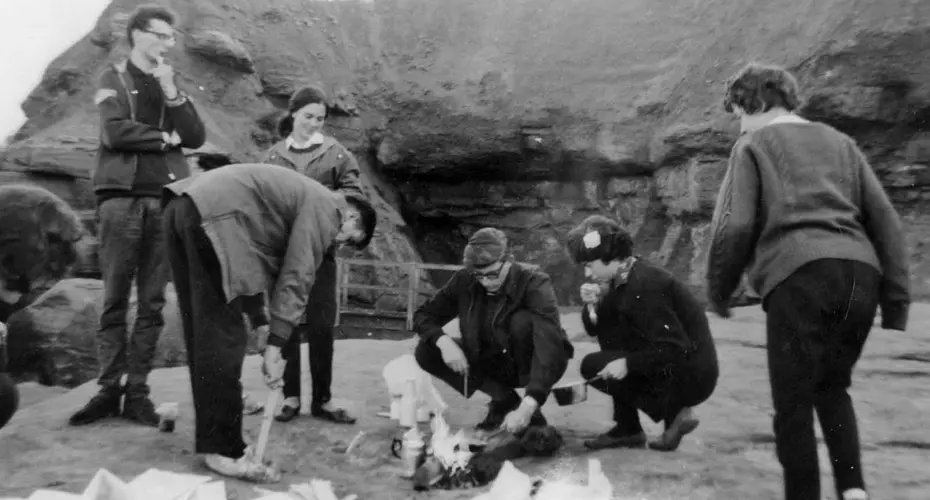 Students on beach