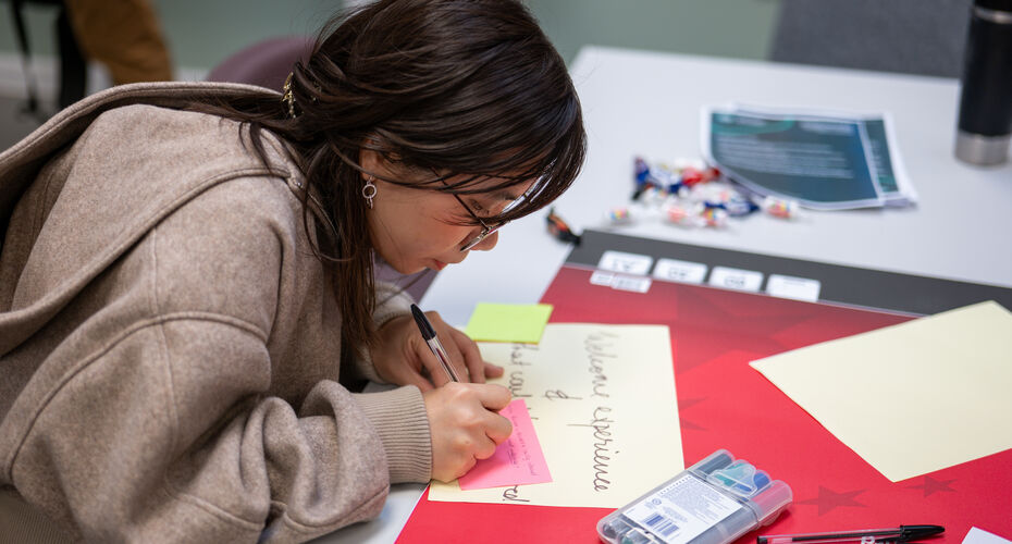 A student writing