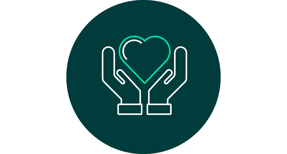 Icon - hands holding a heart