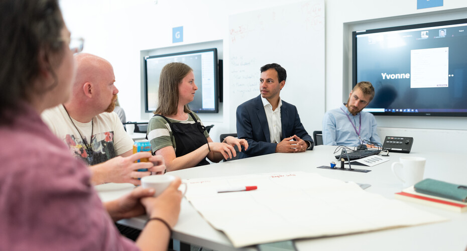 Group discussion around a table