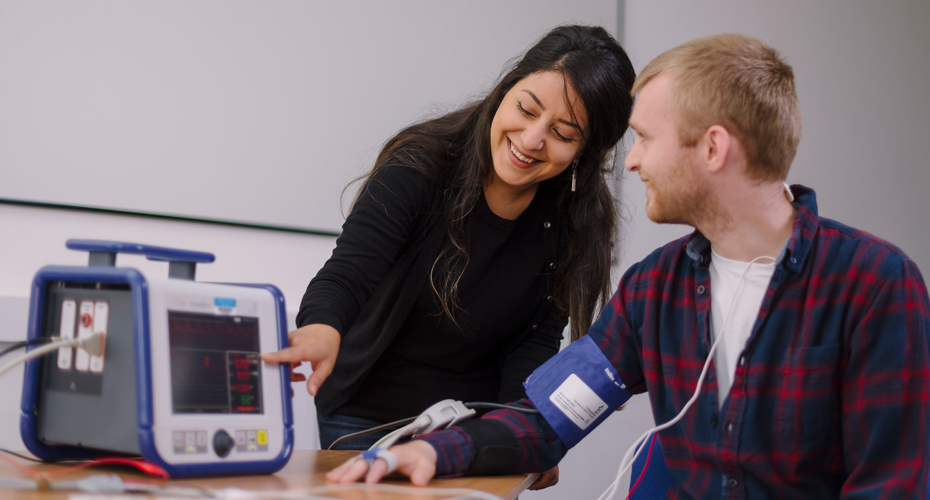 patient having blood pressure taken
