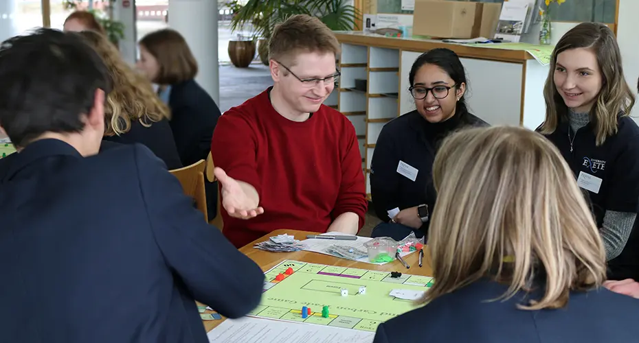 Students playing monopoly