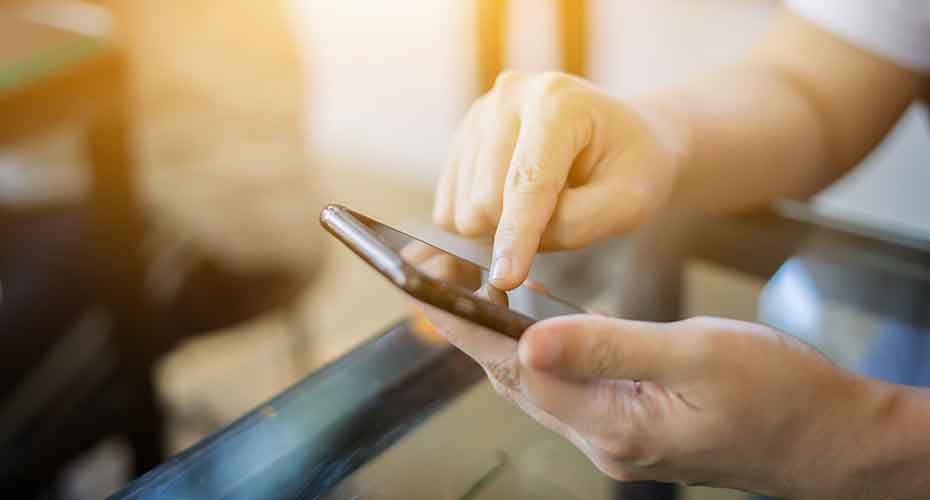 Hands on a smart phone