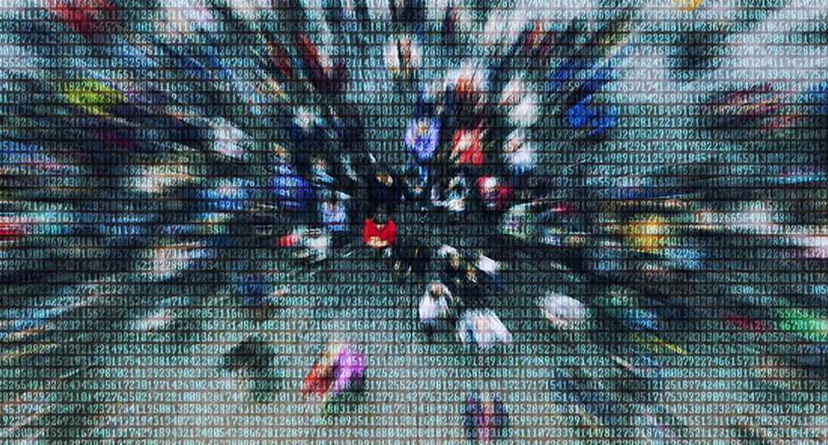 Abstract crowd under data numbers
