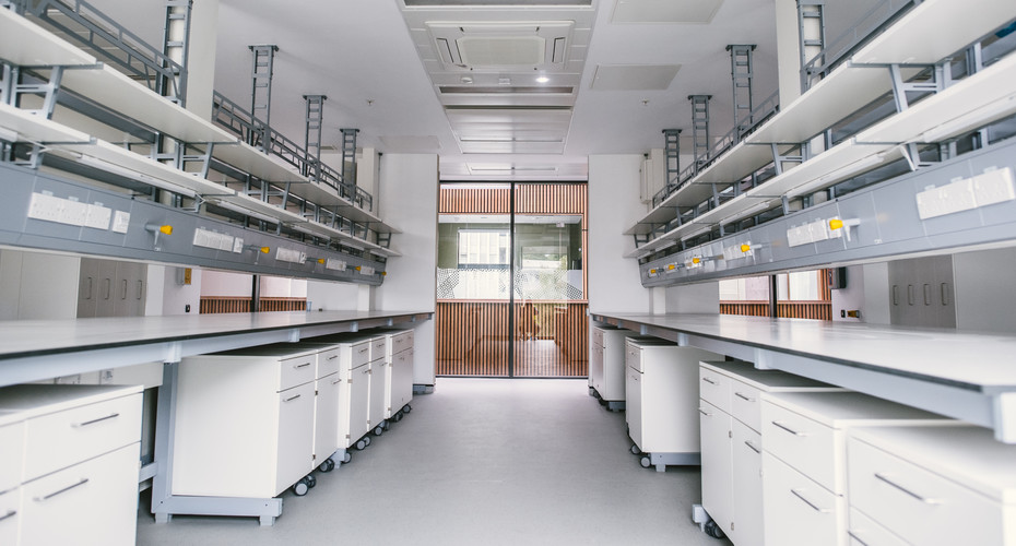 Benches in a lab