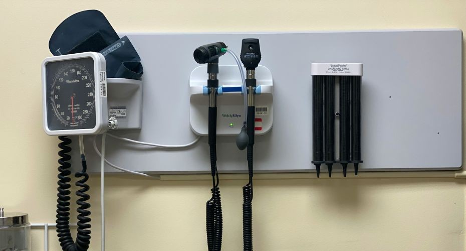 Medical equipment on the wall of a hospital