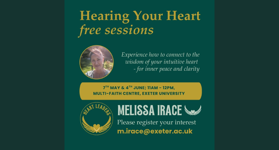 Hearing your heart graphic featuring a picture of Melissa who leads the sessions as part of the Heart Leaders project